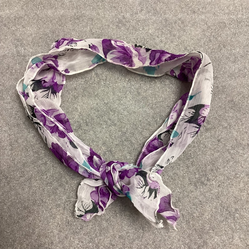 $3 Bundled * Purple White Floral Wire Tie Headband